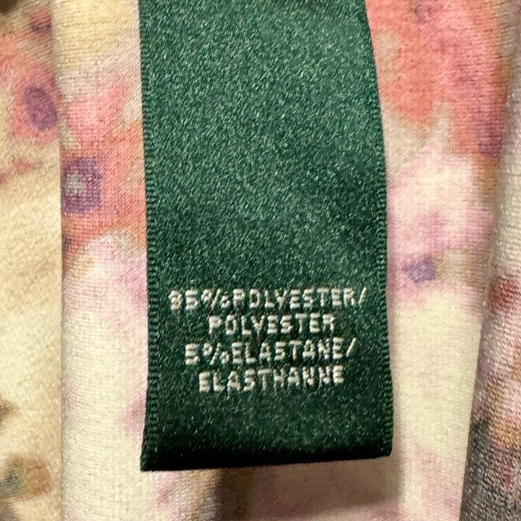 Ralph Lauren Dark Floral Surplice Neckline Faux Wrap Black Purple Sheath Dress - Picture 11 of 11